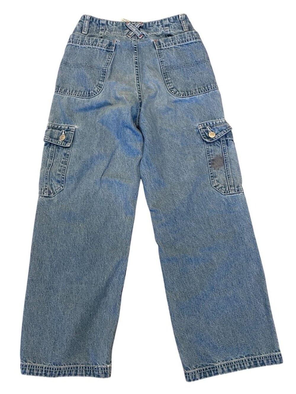 Rare Vintage Jordache Girls Cargo Jeans Size 12 (Juniors 0), Wide‑Leg Y2K Denim - Picture 6 of 14